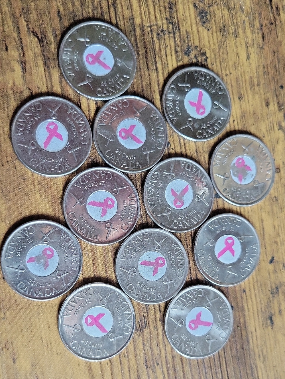 2006 Canadian 25 Cent Coin Lot with Pink Ribbons